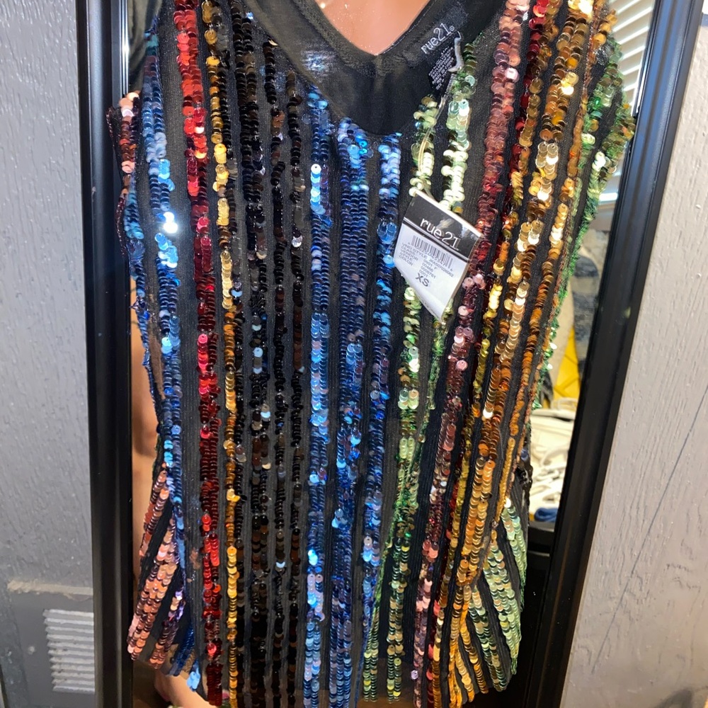 Rue21 sequin tank XS NWT